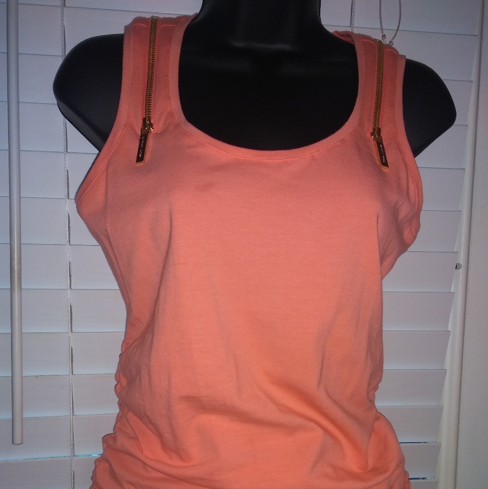 Michael by Michael Kors Zippered Rouched Tank
